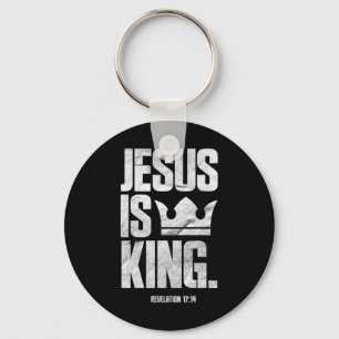 Jesus Is King Christian Bible Scripture Quote Pull Key Ring
