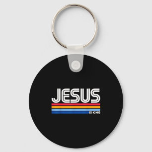 Jesus Is King Christian Cross God Faith Bible Reli Key Ring