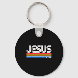 Jesus Is King Christian Cross God Faith Bible Reli Key Ring