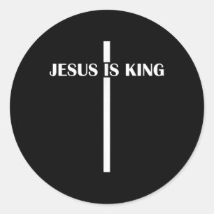 Jesus Is King Christian Faith Church Jesus Is King Classic Round Sticker