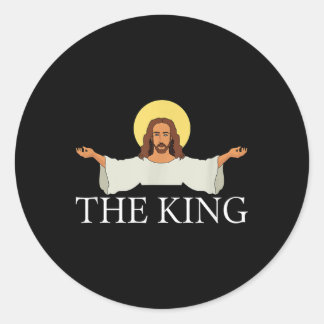 Jesus Is King Christian Religious Faith Classic Round Sticker
