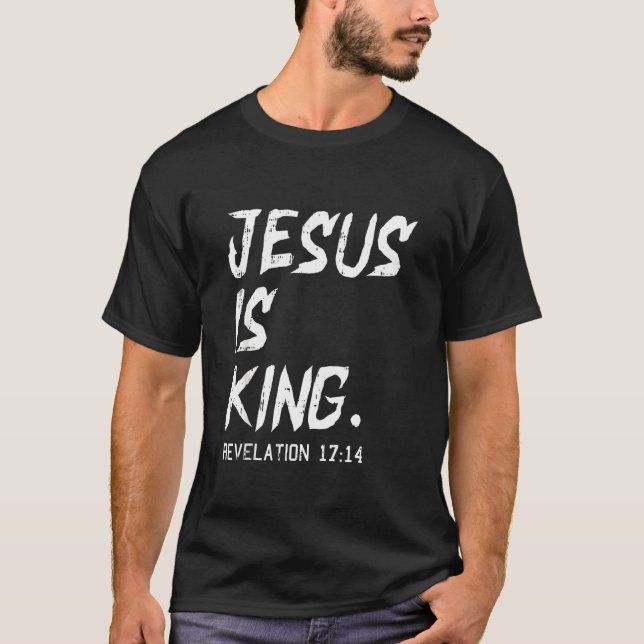 Jesus Is King Christmas Revelation Bible Religious T-Shirt (Front)