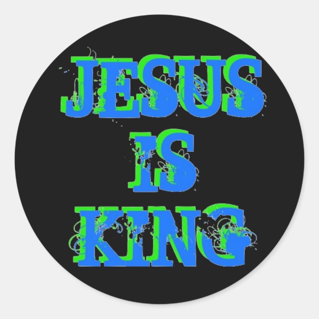 Jesus is King Classic Round Sticker (Front)