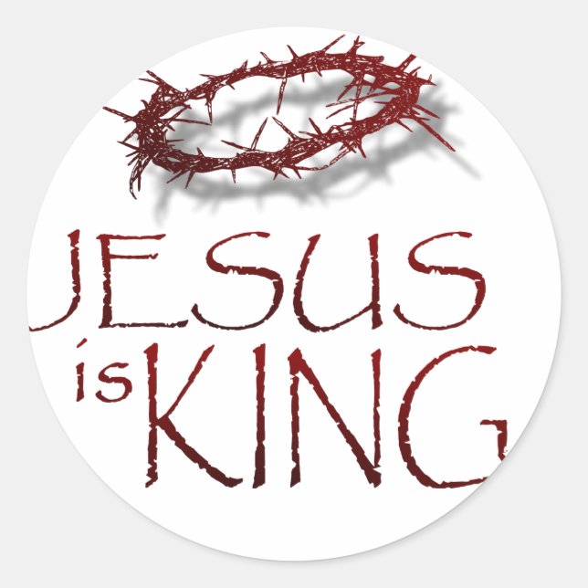 Jesus is KING Classic Round Sticker (Front)