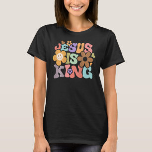 Jesus Is King Flower Happy Face Aesthetic T-Shirt