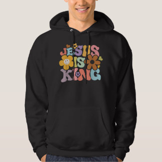 Jesus Is King Flower Hippie Colourful Hoodie