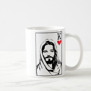 Jesus Is King Jesus King Of Hearts Card Christian  Coffee Mug