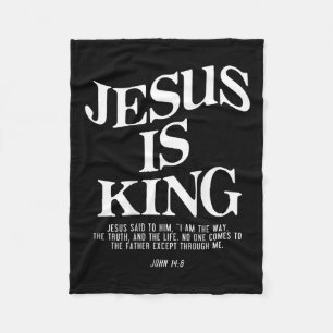 Jesus Is King John Bible Verse Christian Religious Fleece Blanket