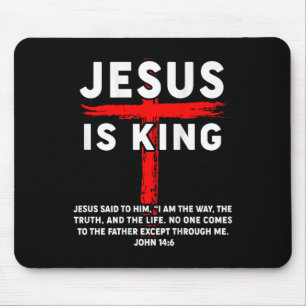 Jesus Is King Men Women Christian Cross Boy Toddle Mouse Pad