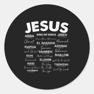 Jesus Is King Names Of God Hebrew Jesus Christian Classic Round Sticker
