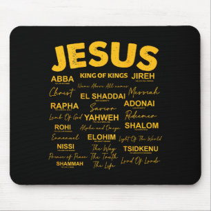 Jesus Is King Names Of God Hebrew Jesus Christian Mouse Pad