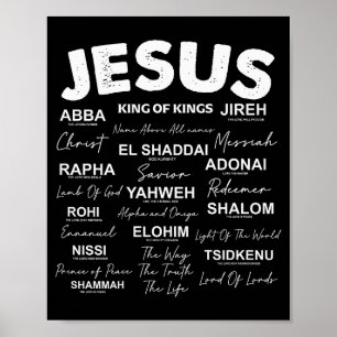 Jesus Is King Names Of God Hebrew Jesus Christian  Poster