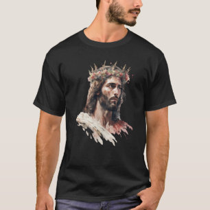 Jesus Is King Of Kings Jesus Floral Crown Christia T-Shirt