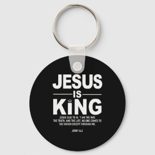 Jesus Is King Religious Faith God Christian Men Wo Key Ring