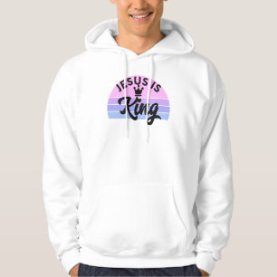 Jesus Is King - Retro Sunset Christian Hoodie