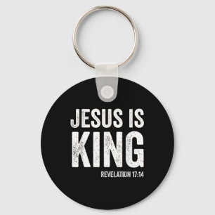 Jesus Is King Revelation 17_14 Christian Faith Jes Key Ring