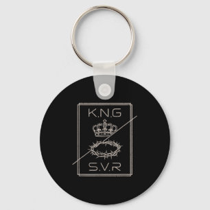 Jesus Is King Saviour Christian Men Teen Girl Yout Key Ring