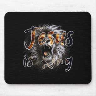 Jesus Is King, The Lion Of Judah Striking Christia Mouse Pad