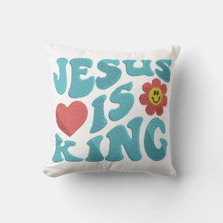 Jesus Is King Throw Pillow