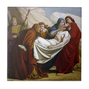 Jesus is Laid in the Tomb Stations of the Cross 14 Tile