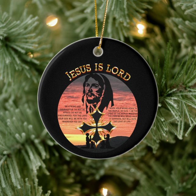 Jesus Is Lord Ceramic Ornament (Tree)
