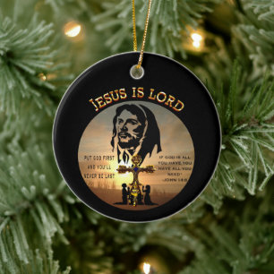 Jesus Is Lord Ceramic Ornament