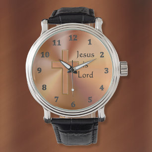 Jesus is Lord Cross Watches for Men Personalised