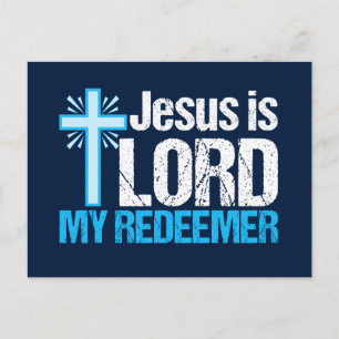 Jesus is Lord My Redeemer Christian Cross Church Postcard