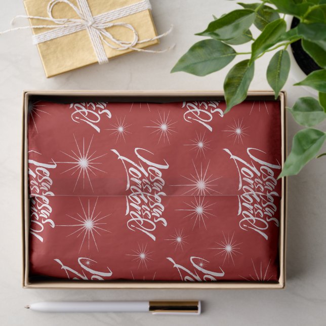 Jesus is Lord Religious Christmas Red Christian Tissue Paper (Gift)