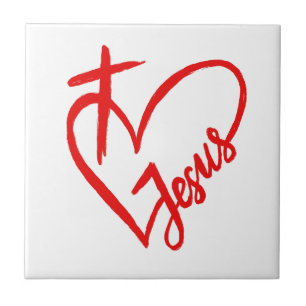 Jesus is love and life ceramic tile