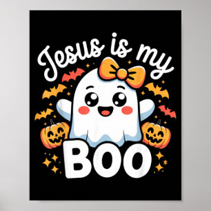 Jesus is My Boo Cute Ghost Halloween Design Poster
