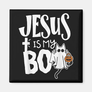 Jesus Is My Boo - Funny Spooky Cat Christian Hallo Magnet