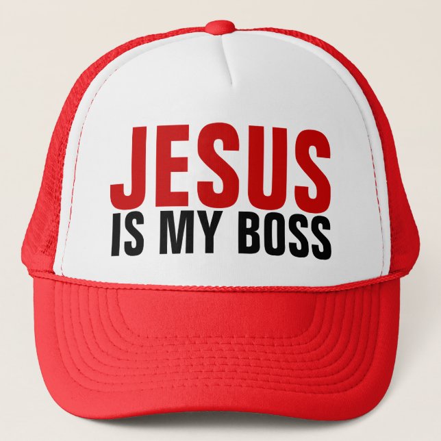 Jesus Is My Boss Trucker Hat (Front)