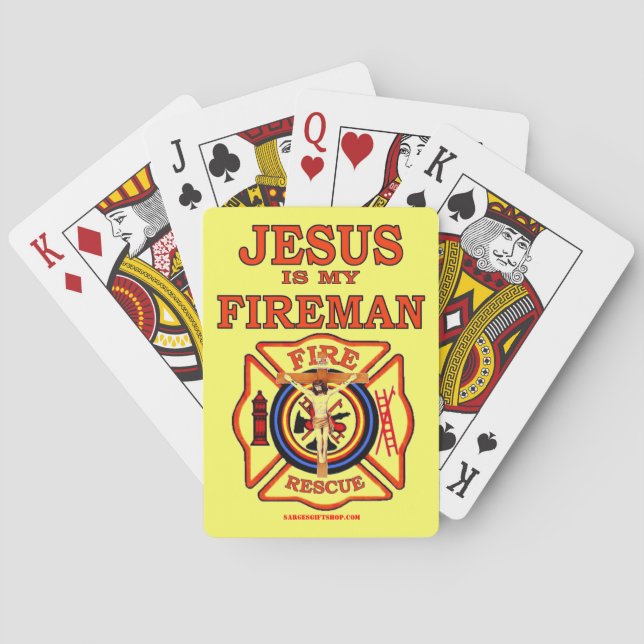JESUS IS MY FIREMAN PLAYING CARDS (Back)