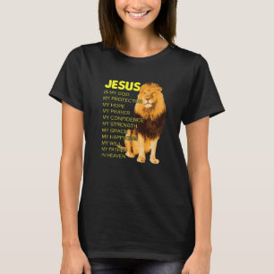 Jesus Is My God Yellow Lion Christian Of Judah 1 T-Shirt