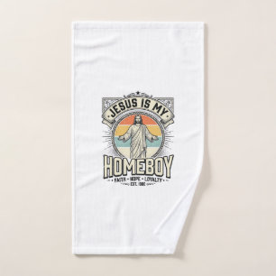 Jesus Is My Homeboy Vintage Religious Shirt Hand Towel