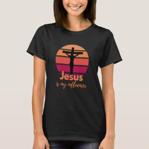 Jesus is my influencer Retro Sunset with Silhouett T-Shirt