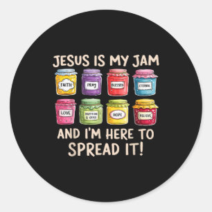 Jesus Is My Jam And Im Here To Spread Christian Bi Classic Round Sticker