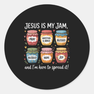 Jesus Is My Jam And Im Here To Spread Christian Bi Classic Round Sticker