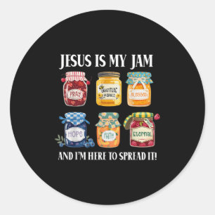 Jesus Is My Jam And Im Here To Spread Christian Bi Classic Round Sticker