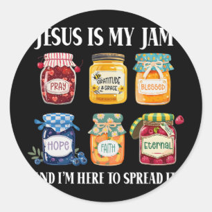 Jesus Is My Jam And Im Here To Spread Christian Bi Classic Round Sticker