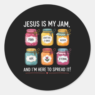 Jesus Is My Jam And Im Here To Spread Christian Bi Classic Round Sticker