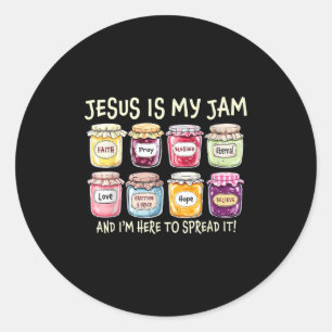 Jesus Is My Jam And Im Here To Spread Christian Bi Classic Round Sticker