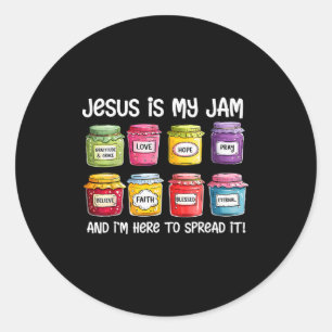 Jesus Is My Jam And Im Here To Spread Christian Bi Classic Round Sticker