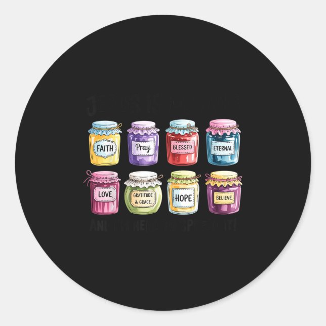 Jesus Is My Jam And Im Here To Spread Christian Bi Classic Round Sticker (Front)