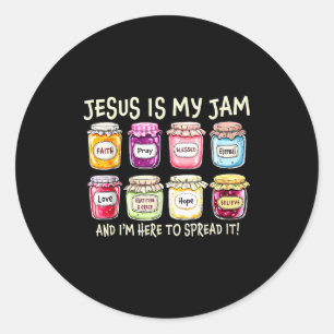 Jesus Is My Jam And Im Here To Spread Christian Bi Classic Round Sticker
