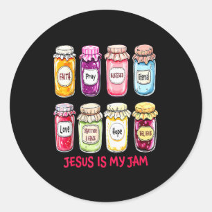 Jesus Is My Jam And Im Here To Spread It Christian Classic Round Sticker
