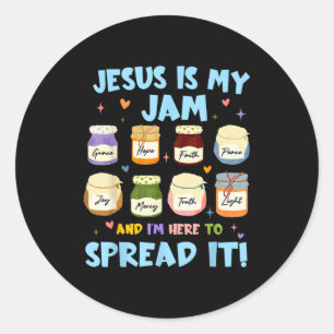Jesus Is My Jam And Im Here To Spread It Christian Classic Round Sticker