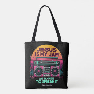 Jesus Is My Jam and I'm Here To Spread It Faith Tote Bag