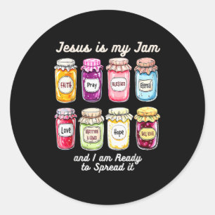 Jesus Is My Jam Tee Funny Christian Faith _2 Classic Round Sticker